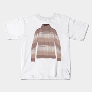 Brown stripped knit sweater Kids T-Shirt